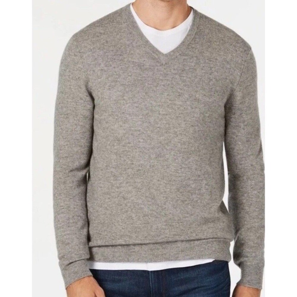 Club Room Men’s 100% Cashmere V-Neck Sweater Sz:XL
